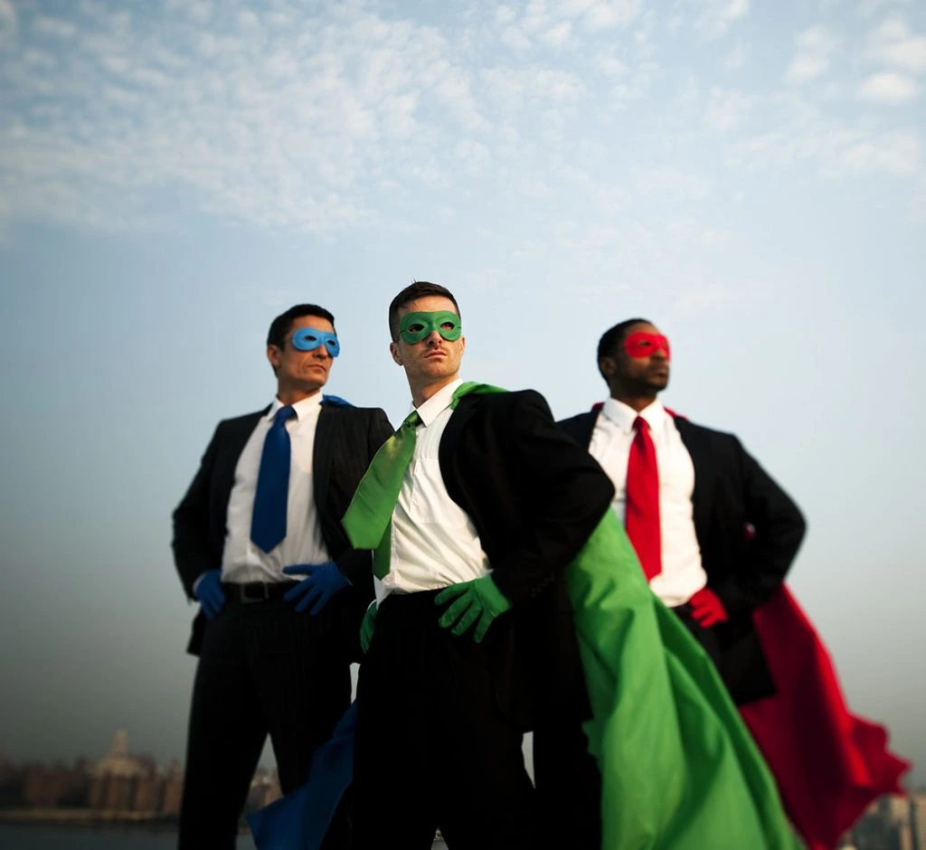 Business Superheroes representing marketing company Alpharetta