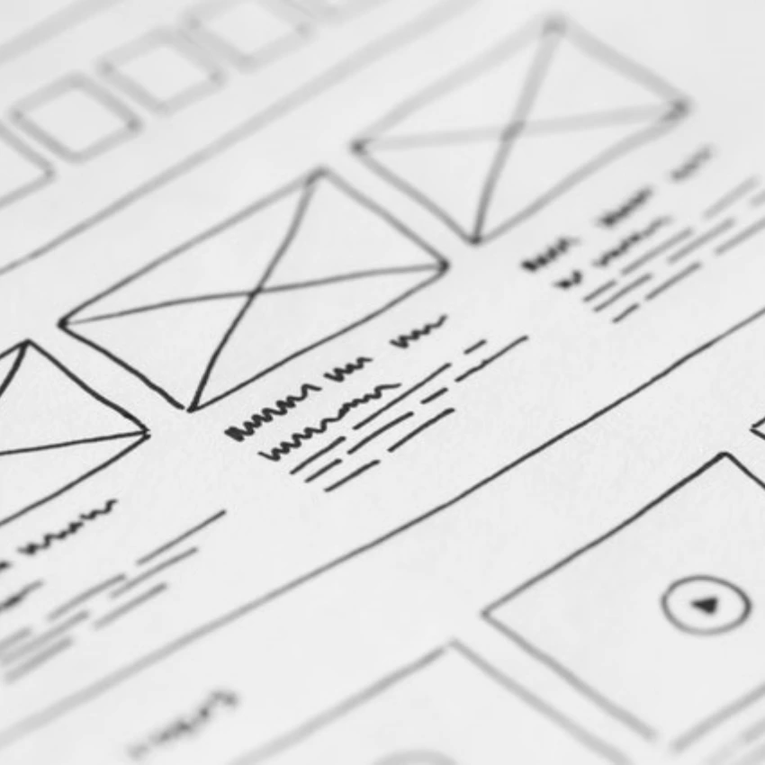 web design service wireframe drawing