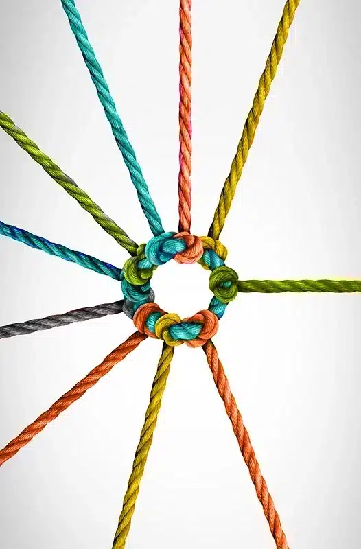 ropes combining to be stronger together than individually - an example of synergy