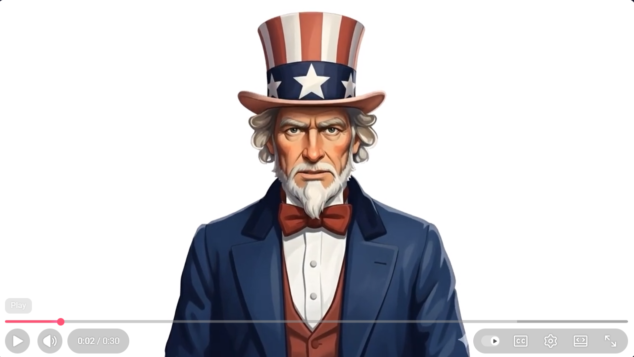AI assisted 2D animation, Uncle Sam animation
